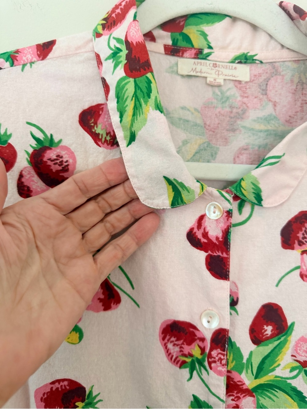 April Cornell Strawberry Porch Dress Modern Prairie Cottagecore pockets Size XL - Picture 4 of 15
